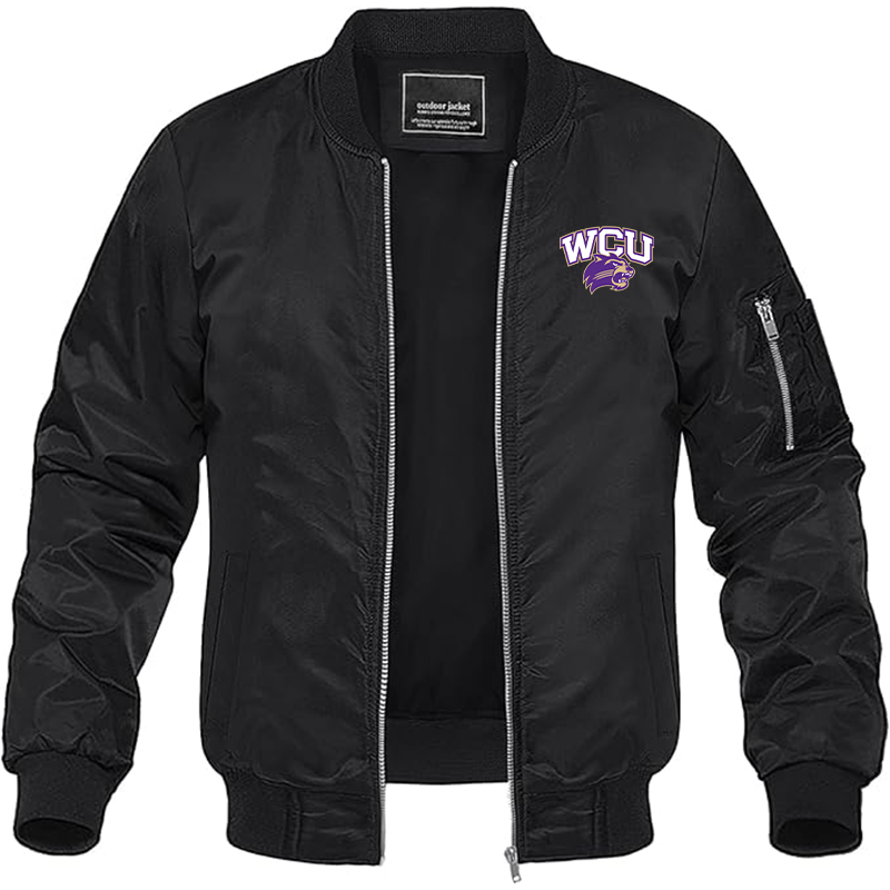 Men's Western Carolina Catamounts Lightweight Bomber Jacket Windbreaker Softshell Varsity Jacket Coat